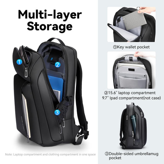 MARK RYDEN Business Rucksack 15.6 Zoll USB-C Schwarz