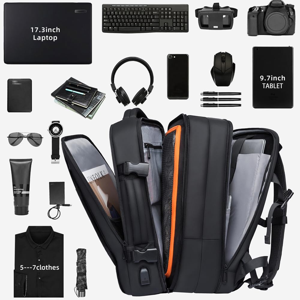 BANGE Laptop Rucksack 35-45L Erweiterbar Reise Tasche