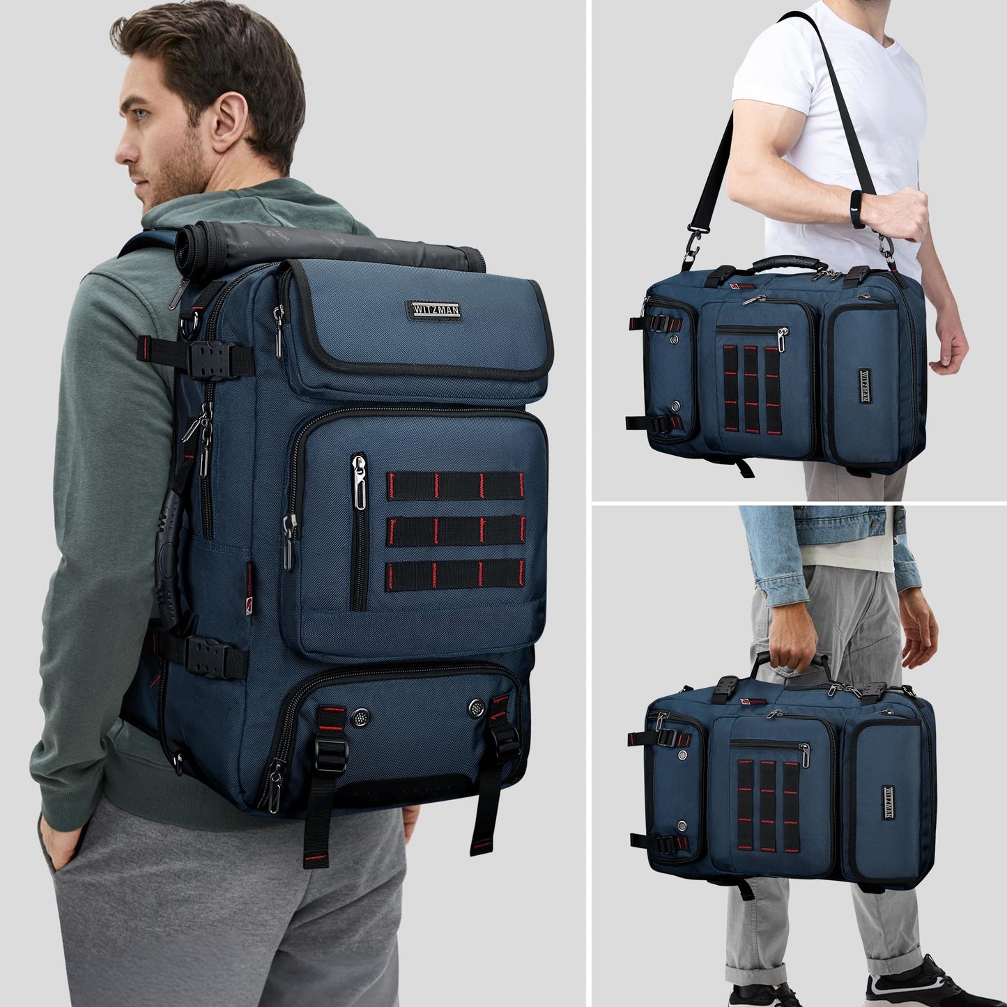WITZMAN Laptop Rucksack 16 Zoll Reise Tasche Blau