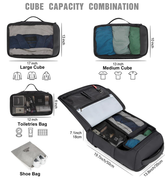 Tzowla Handgepäck Rucksack 40L USB Anti-Diebstahl
