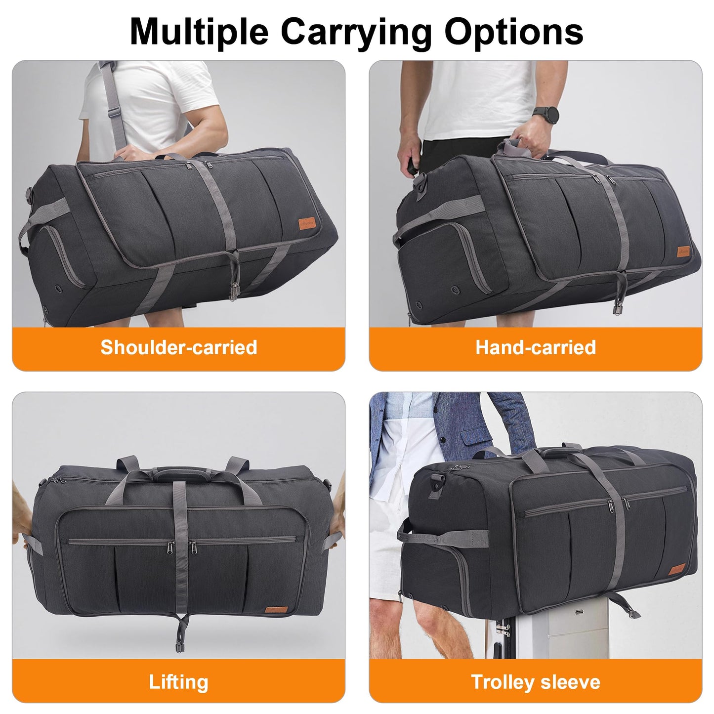 Upeelife 125L Travel Bag mit Schuhfach Weekender