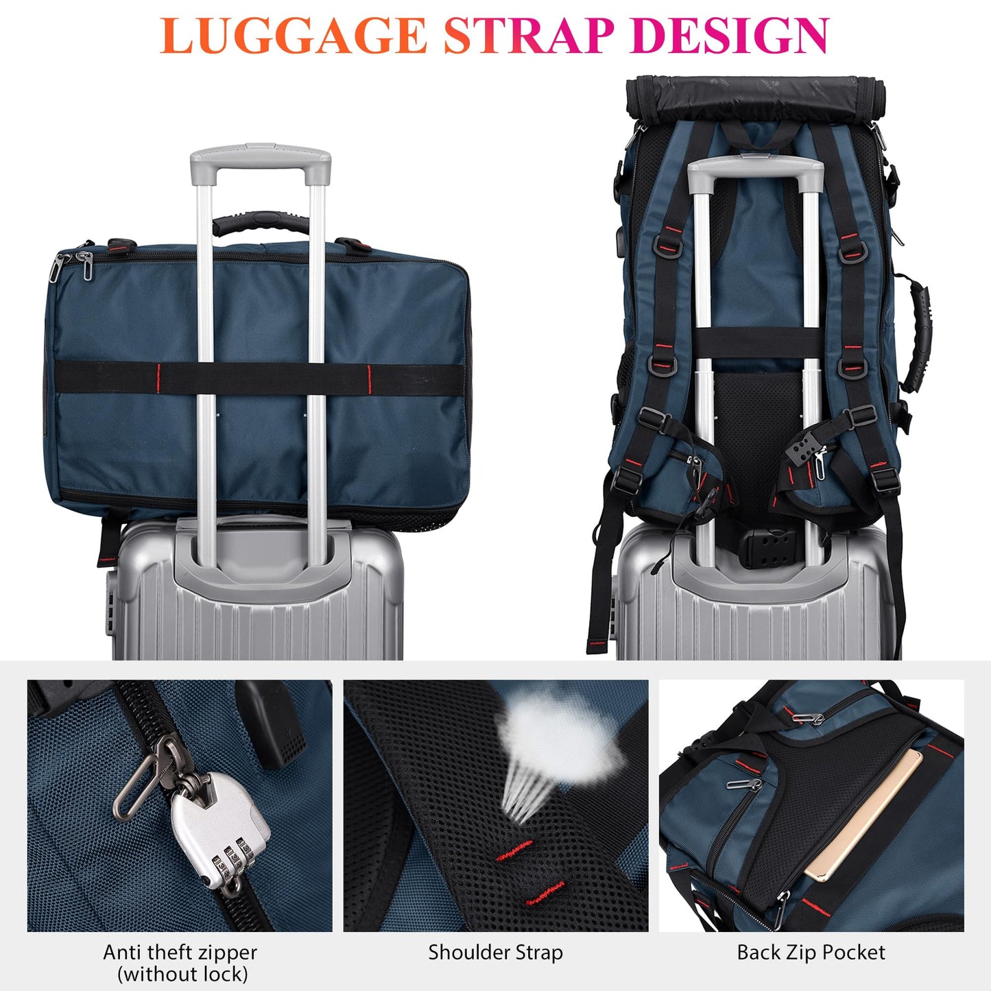 WITZMAN Laptop Rucksack 16 Zoll Reise Tasche Blau