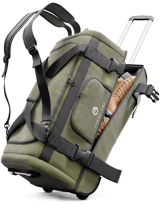 XXL Reisetasche 120L mit Rollen Khaki Trolley Rucksack