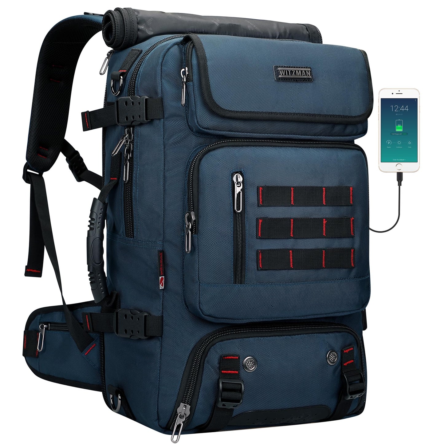 WITZMAN Laptop Rucksack 16 Zoll Reise Tasche Blau